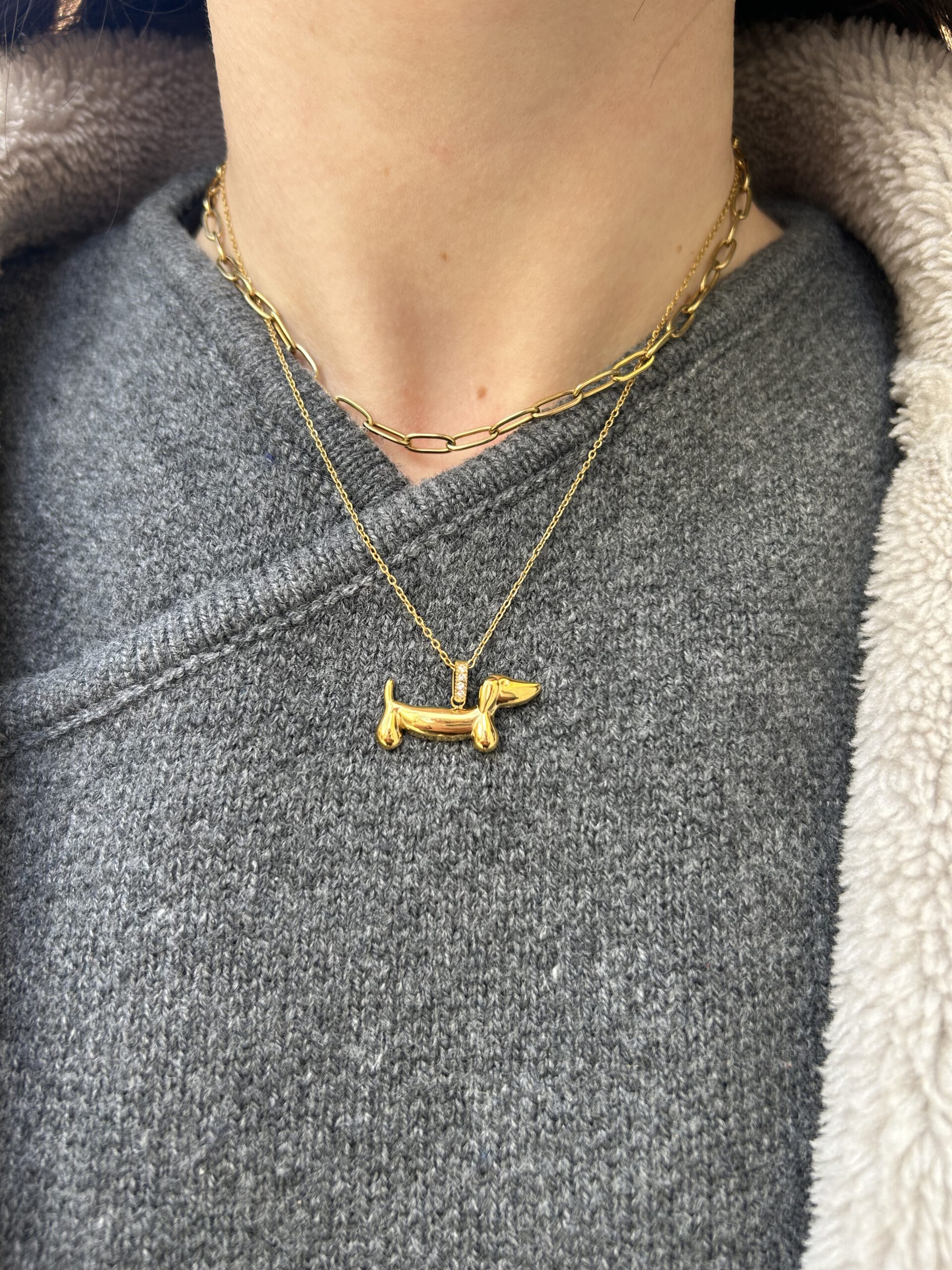 Collar Perro Salchicha dorado - Imagen 2