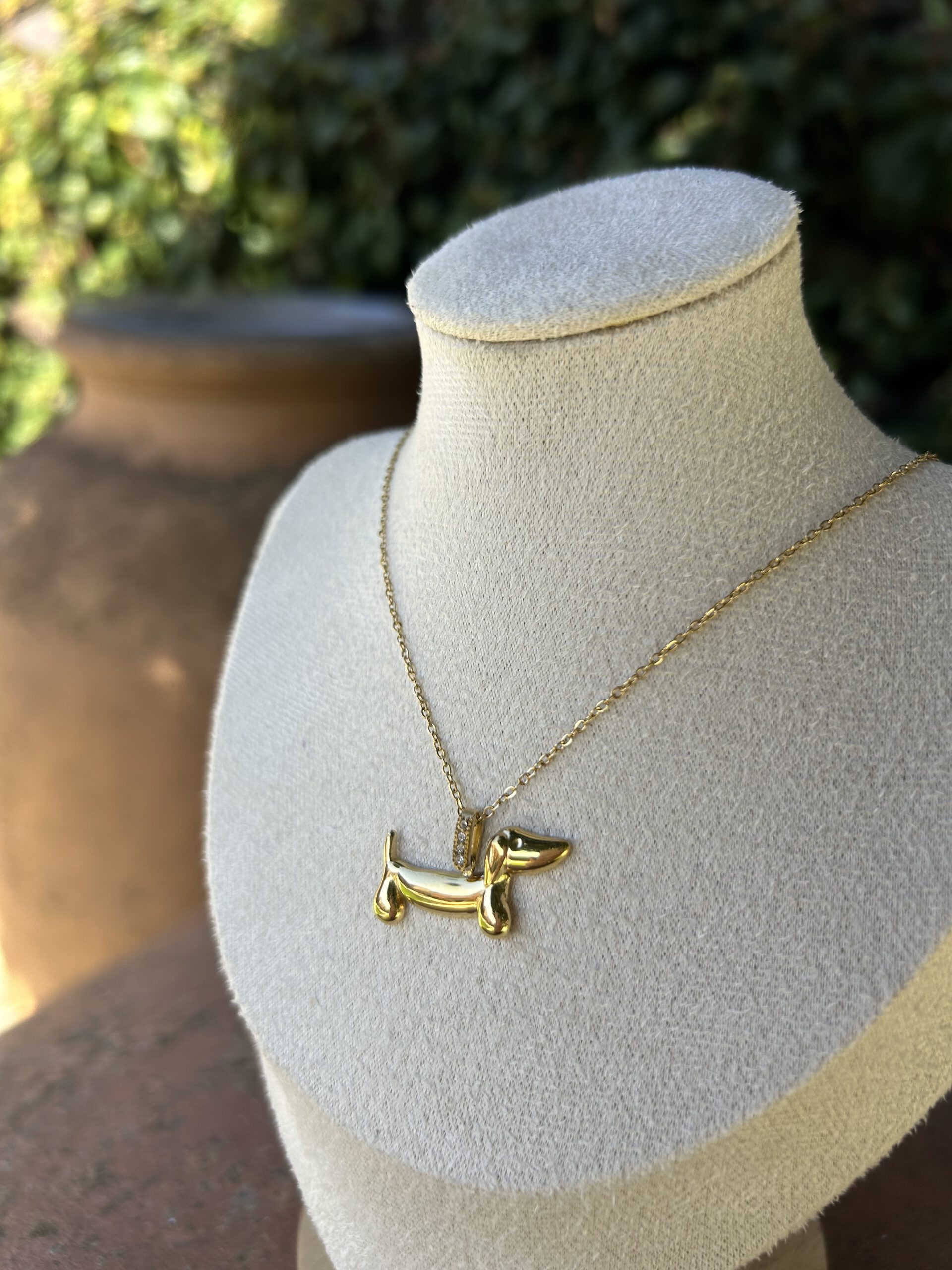 Collar Perro Salchicha dorado