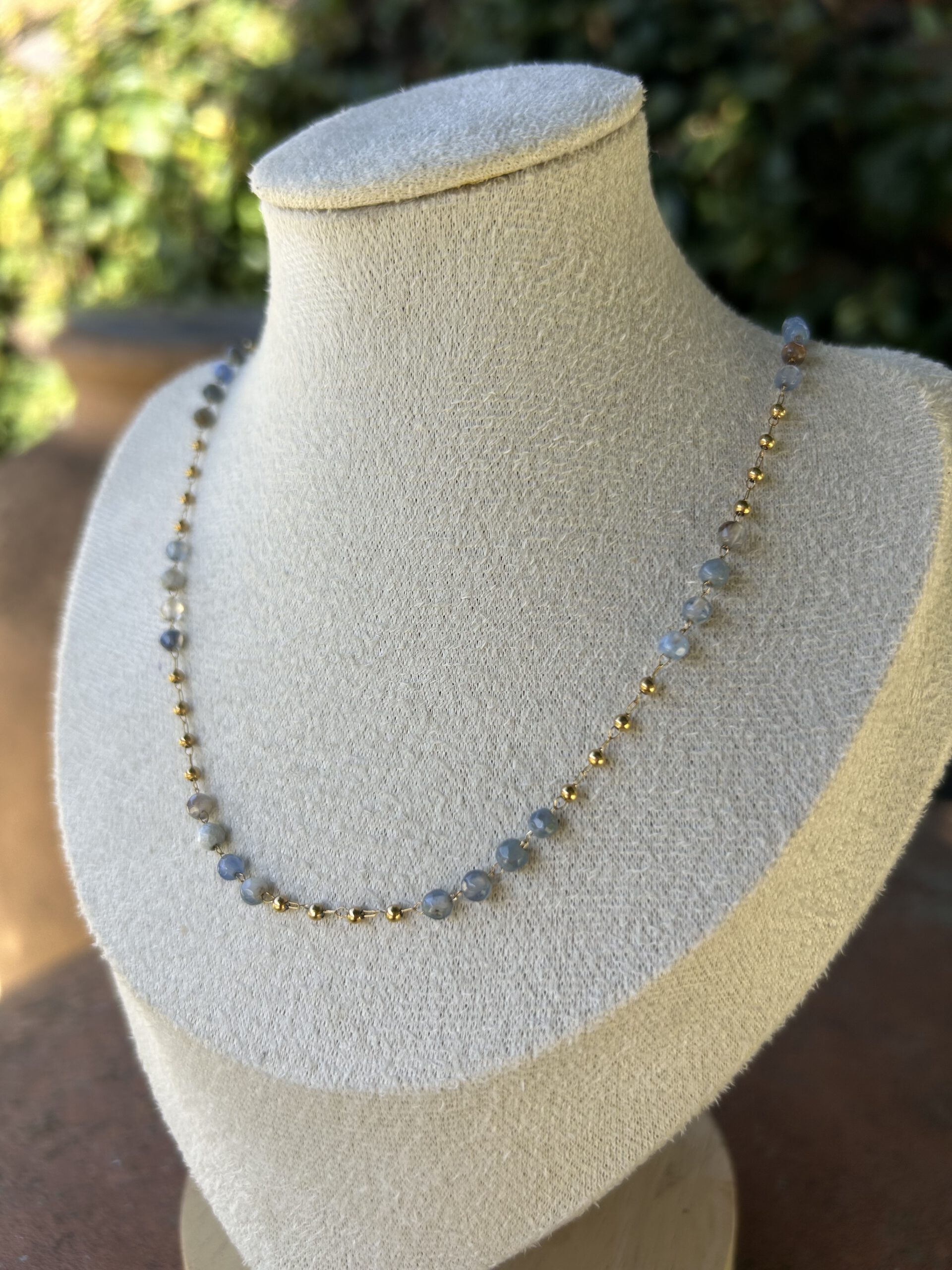 Collar mini crystal azulado