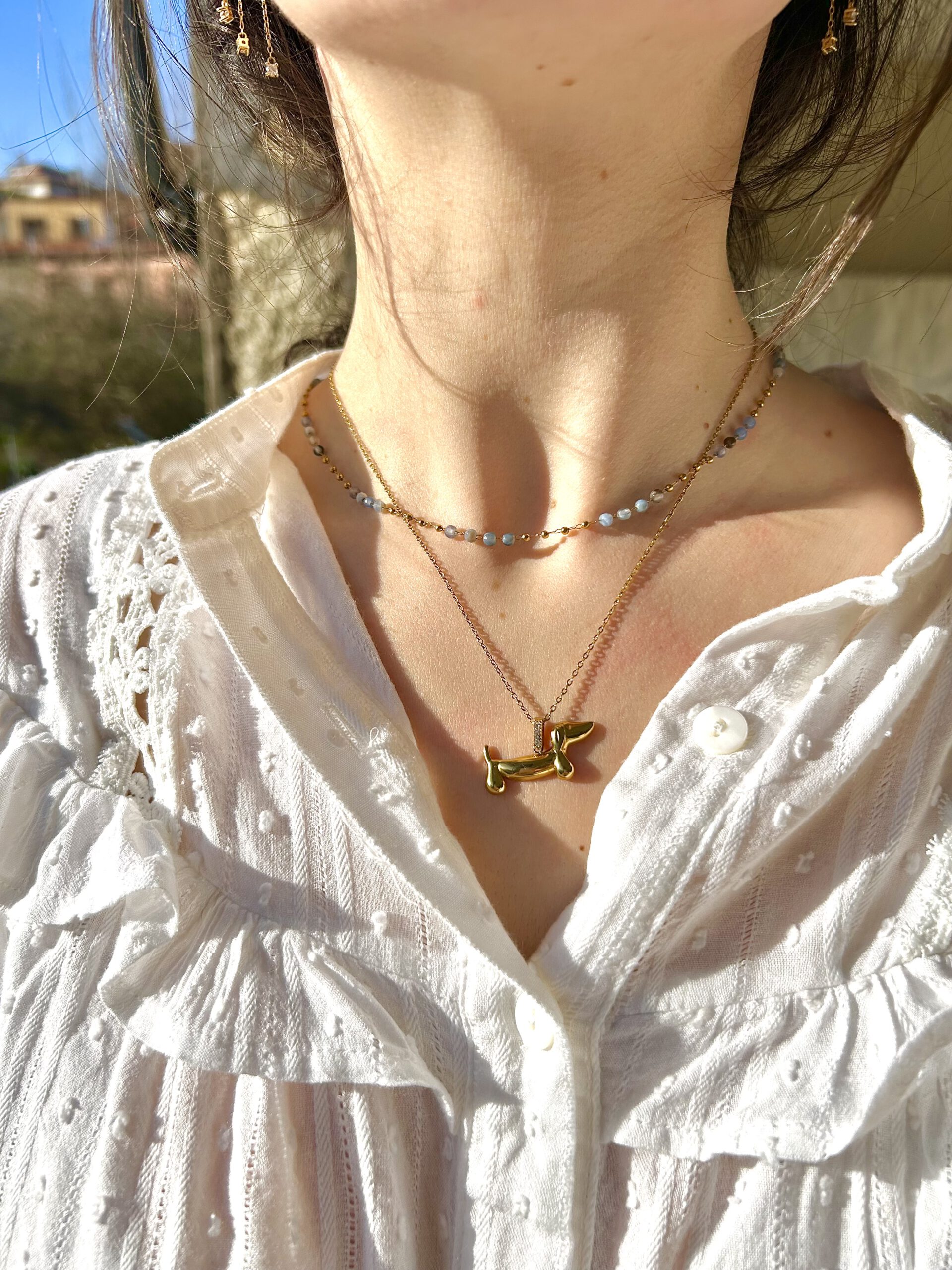 Collar mini crystal azulado - Imagen 2