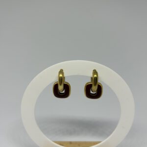 Pendientes dorado granate
