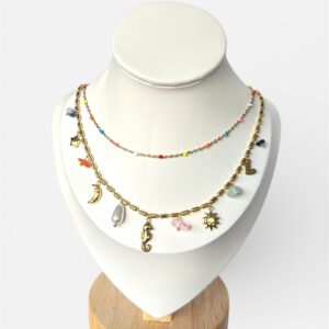 Collar doble multi charms